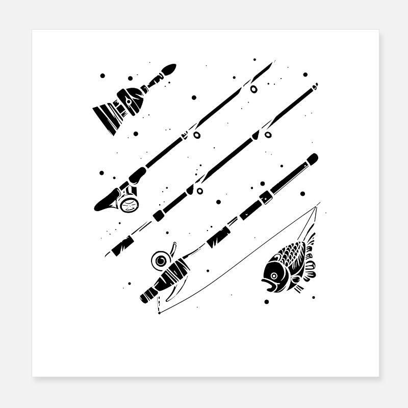 Graphique de pêche Poster 20 x 20 cm