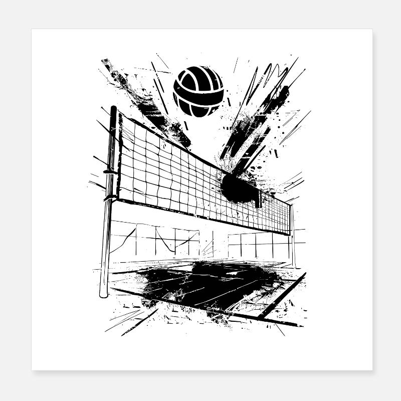 Graphiques de volley-ball Poster 20 x 20 cm