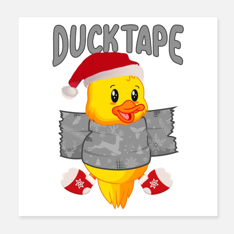 Ruban adhésif de Noël | Canetons avec du ruban adhésif Poster 20 x 20 cm