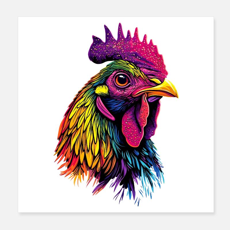 Chicken Chicken Hen Farm Farmer Cute Chickens Poster 8" x 8" (20x20 cm)