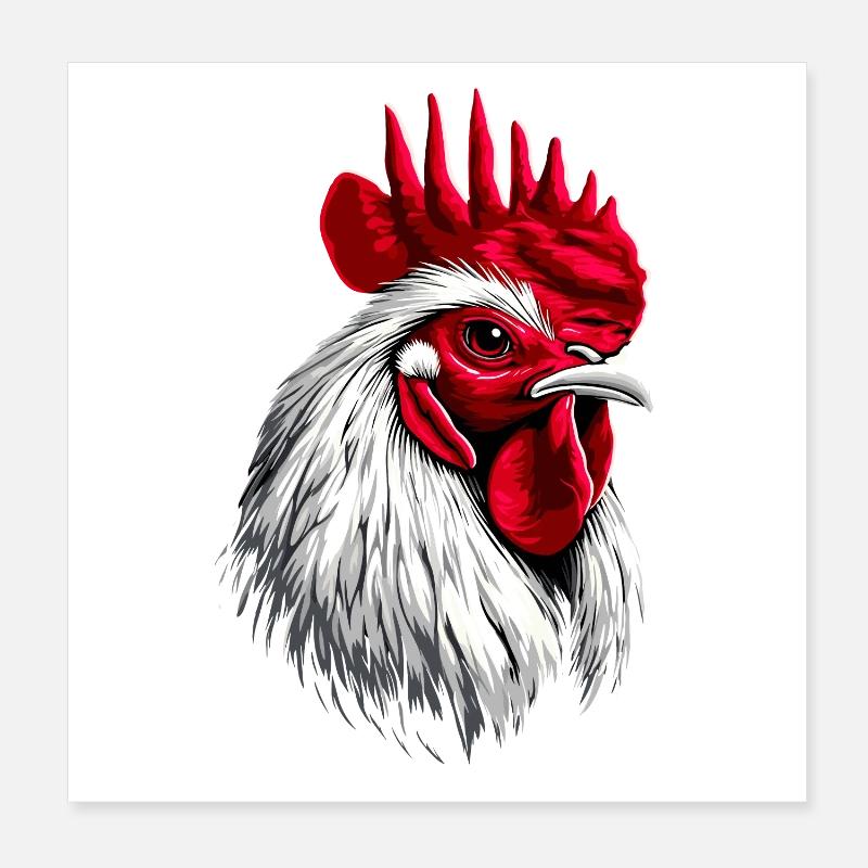 Rooster Chicken Daddy Chicken Coop Dad Farmer Chickens Poster 8" x 8" (20x20 cm)