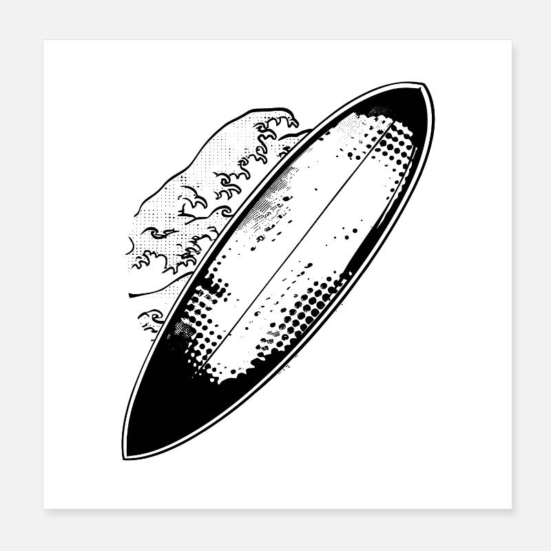 Surfboard Poster 8" x 8" (20x20 cm)