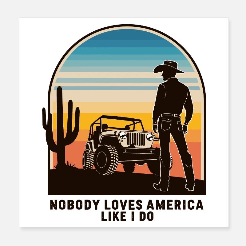 Cowboy Poster 20x20 cm