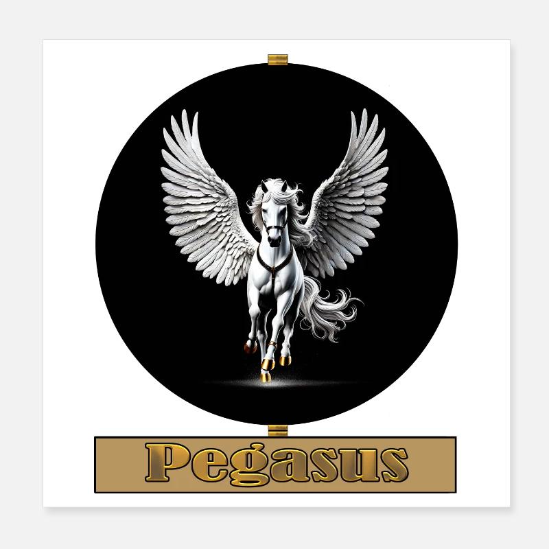 Pegasus Winged Steed Poster 8" x 8" (20x20 cm)