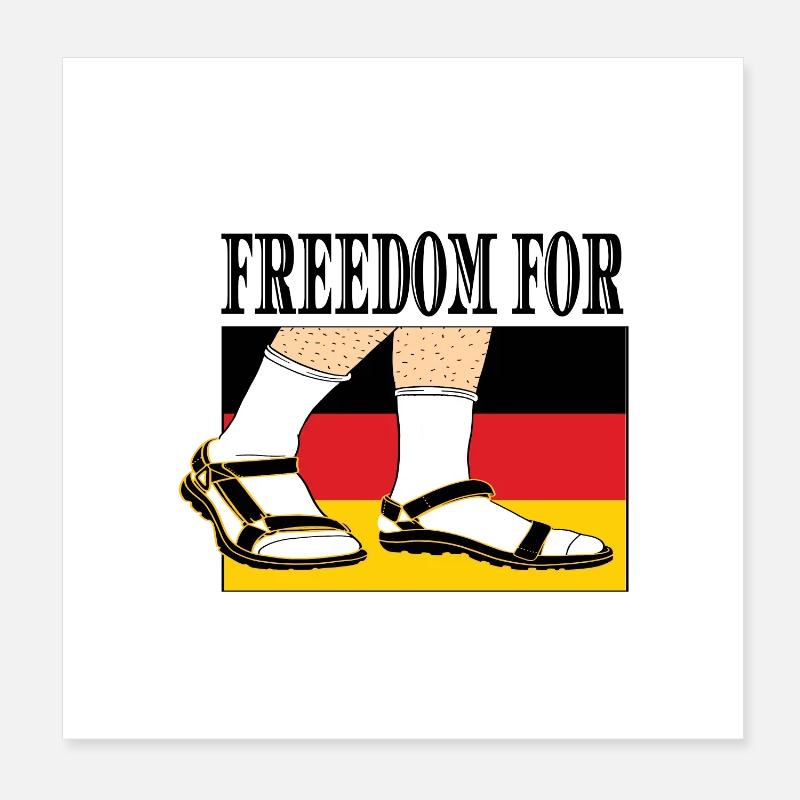 Chaussettes Blanches En Sandales Basic Right Allemagne Poster 20 x 20 cm