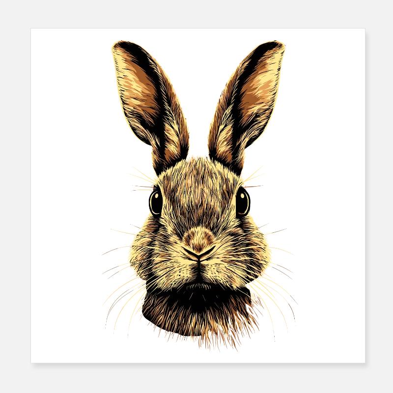 Bunny Rabbit Lover Hare Bunny Cute Bunnies Poster 8" x 8" (20x20 cm)