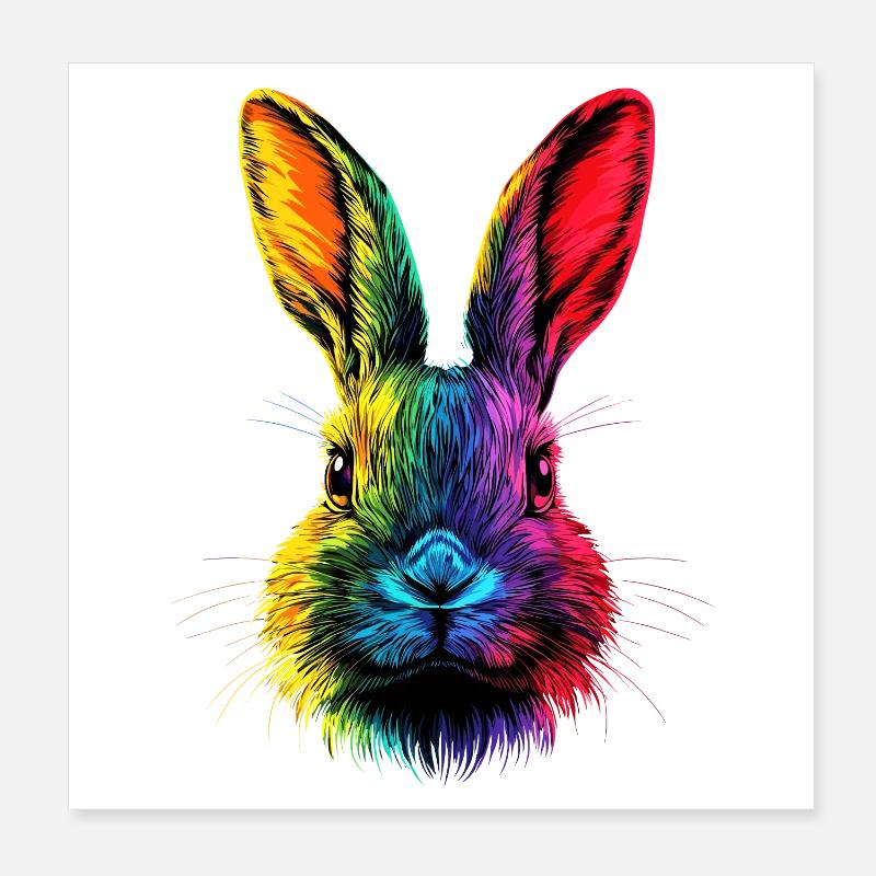 Bunny Rabbit Lover Hare Bunny Cute Bunnies Poster 8" x 8" (20x20 cm)