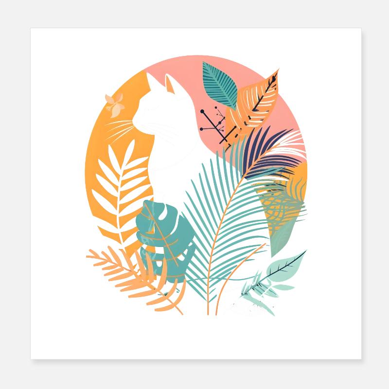 Portrait d’un chat Poster 20 x 20 cm