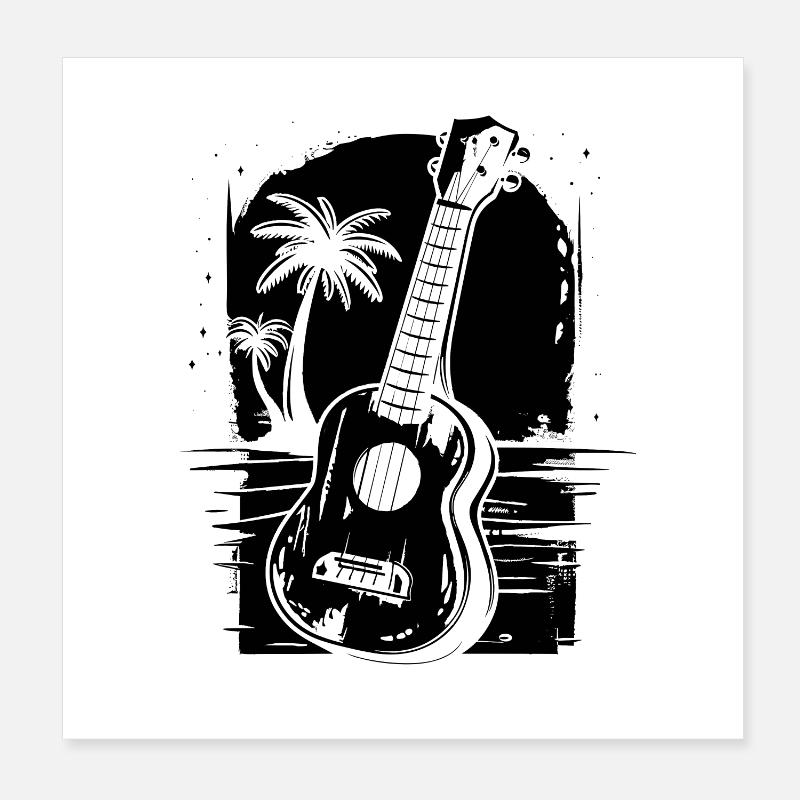 Dessin de ukulélé Poster 20 x 20 cm
