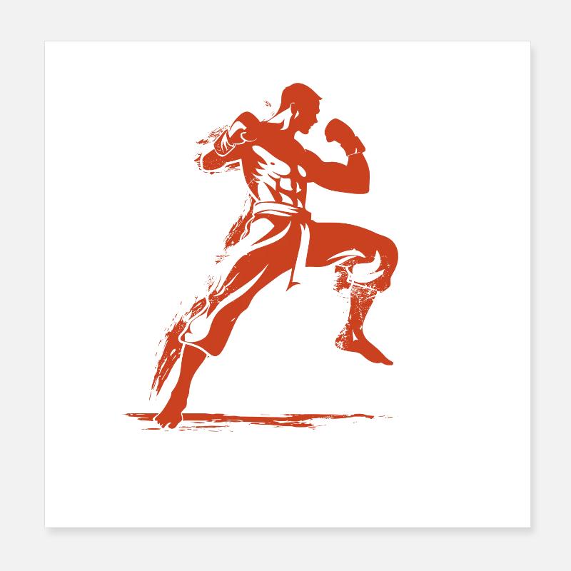 Kickboxeur à l’ancienne Poster 20 x 20 cm