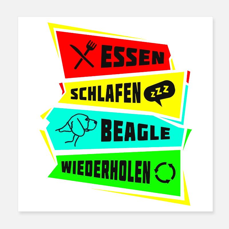 Eat Sleep Beagle Repeat Poster 20 x 20 cm