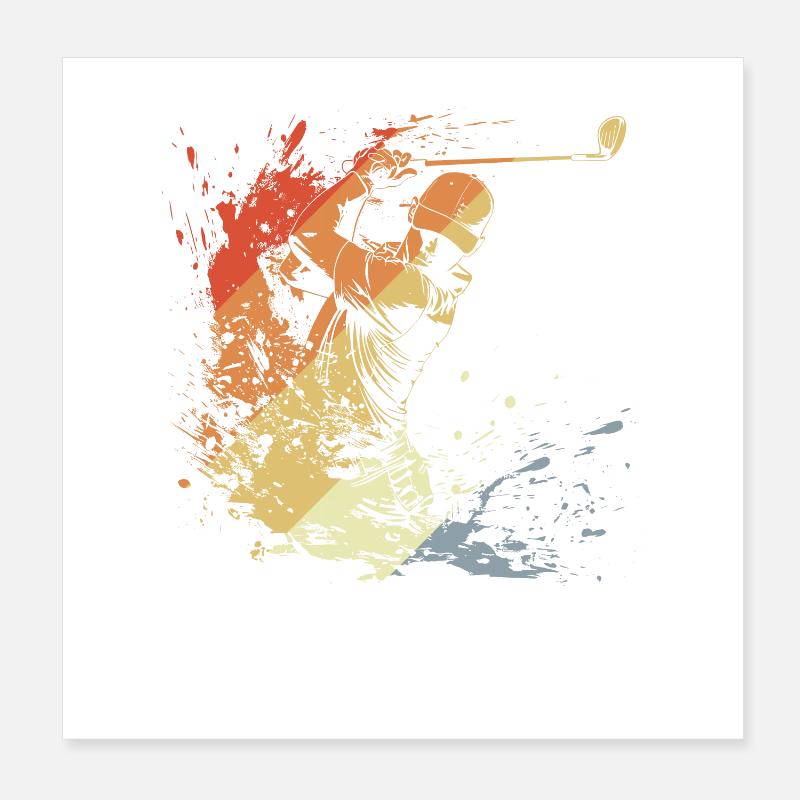 Golfer Retro Poster 8" x 8" (20x20 cm)