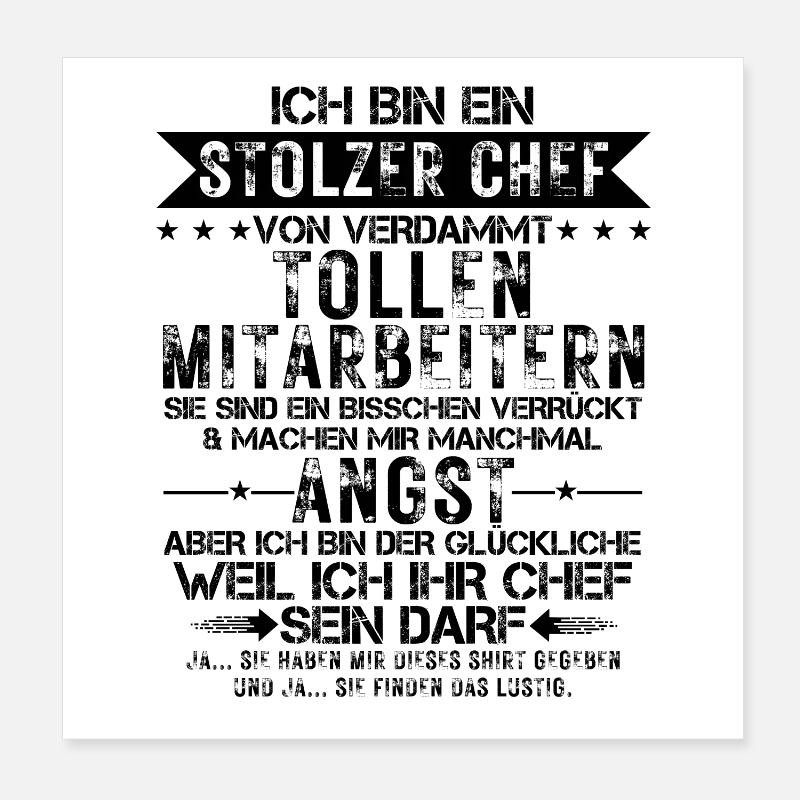 Ein Stolzer Chef Von Verdammt Tollen Mitarbeitern Poster 20x20 cm