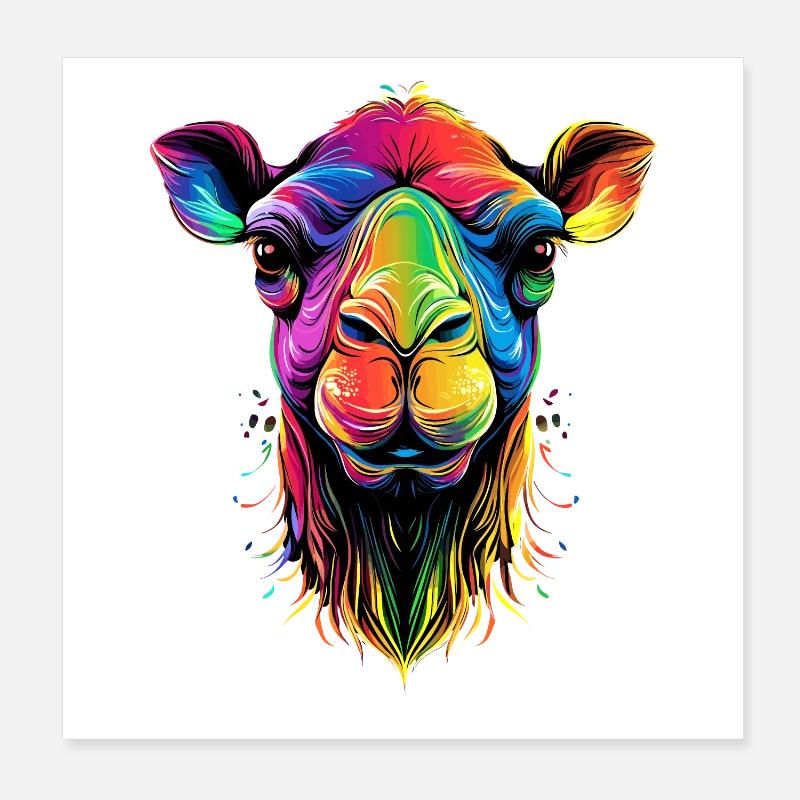 Camel Dromedary Bactrian Camel Gift Camels Poster 8" x 8" (20x20 cm)