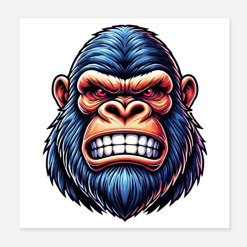 Gorilla Poster 8" x 8" (20x20 cm)