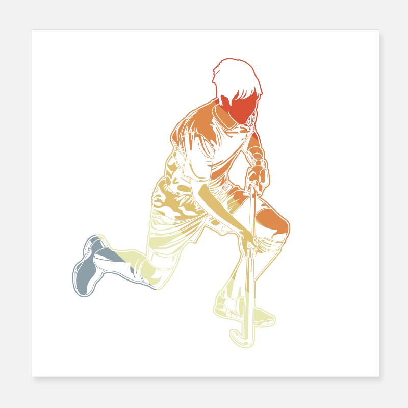 Feldhockeyspieler Junge Poster 20x20 cm