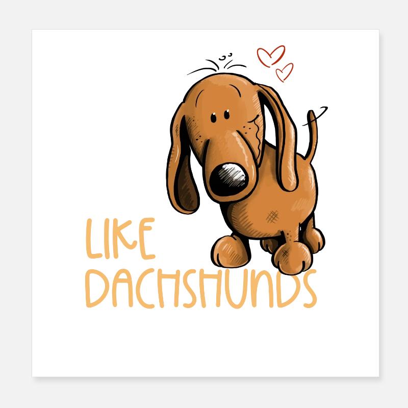 J’aime vraiment les teckels teckels Poster 20 x 20 cm