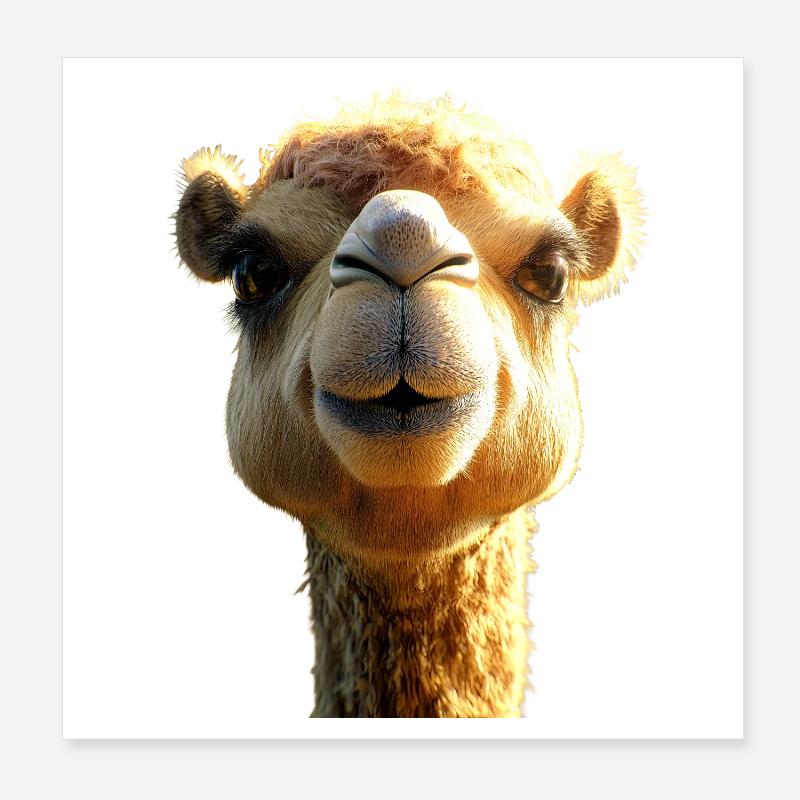 Kamel Dromedar Trampeltier Camel Geschenk Kamele Poster 20x20 cm