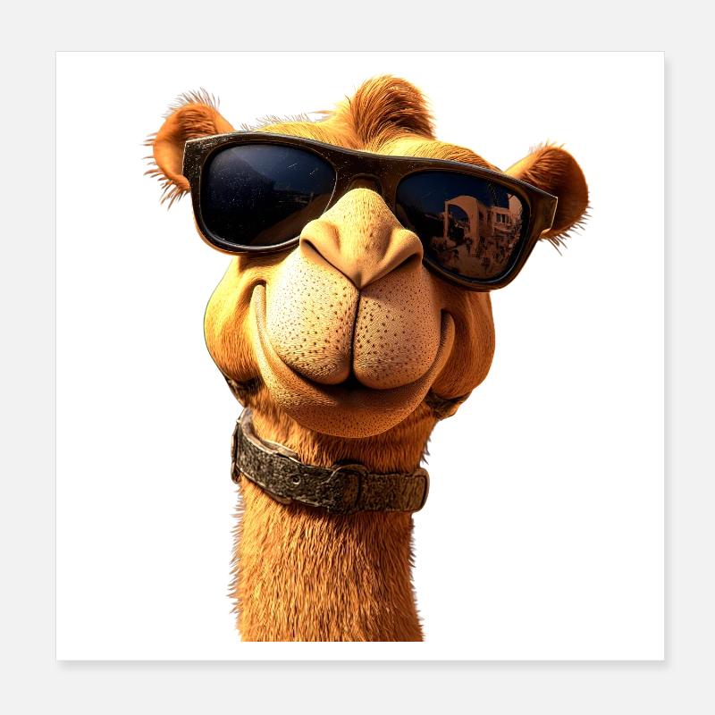 Camel Dromedary Bactrian Camel Gift Camels Poster 8" x 8" (20x20 cm)