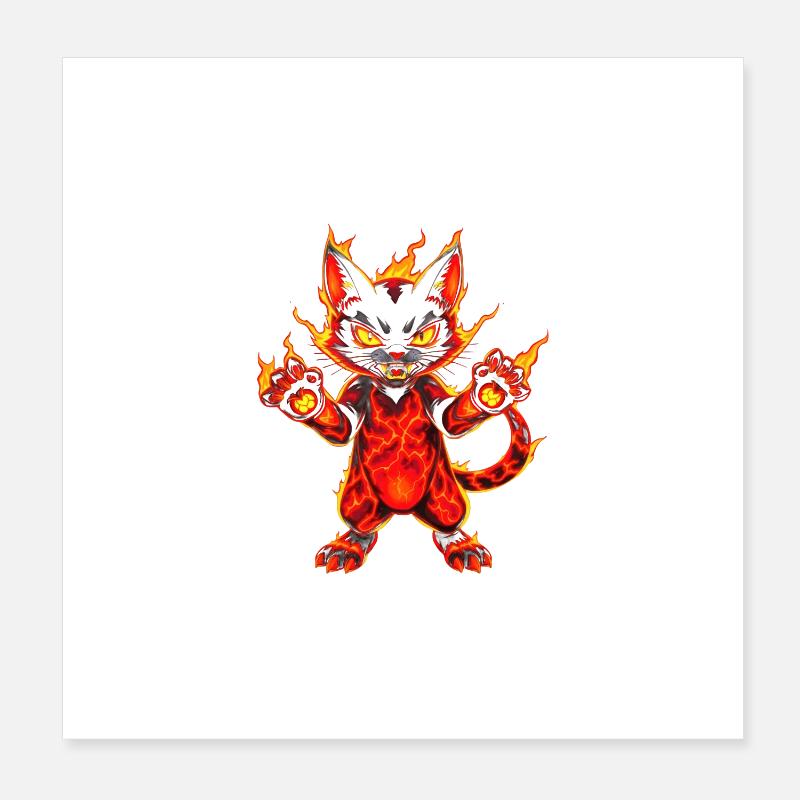 Chat de Feu et de Lave - Chaton en feu Poster 20 x 20 cm