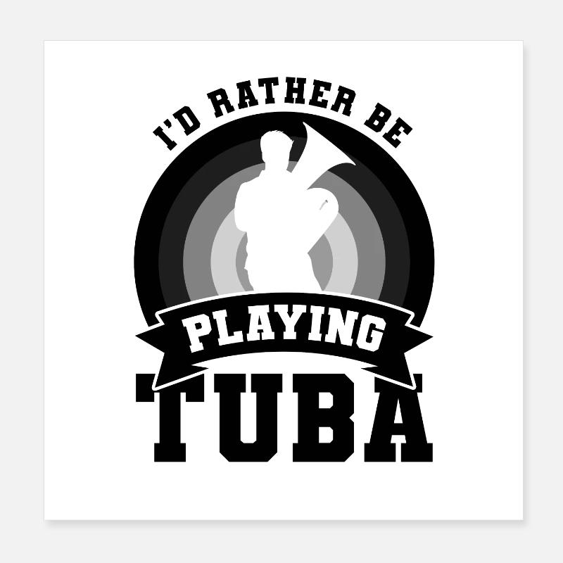 Tuba Player Wit Poster 8" x 8" (20x20 cm)