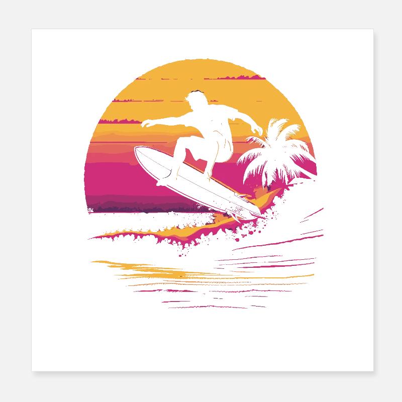 Surfer 90s Poster 8" x 8" (20x20 cm)