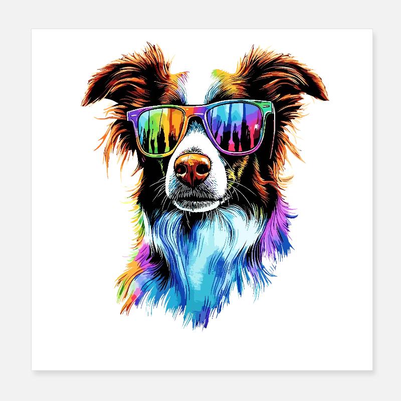 border collie chien amant chiot mignon collies Poster 20 x 20 cm