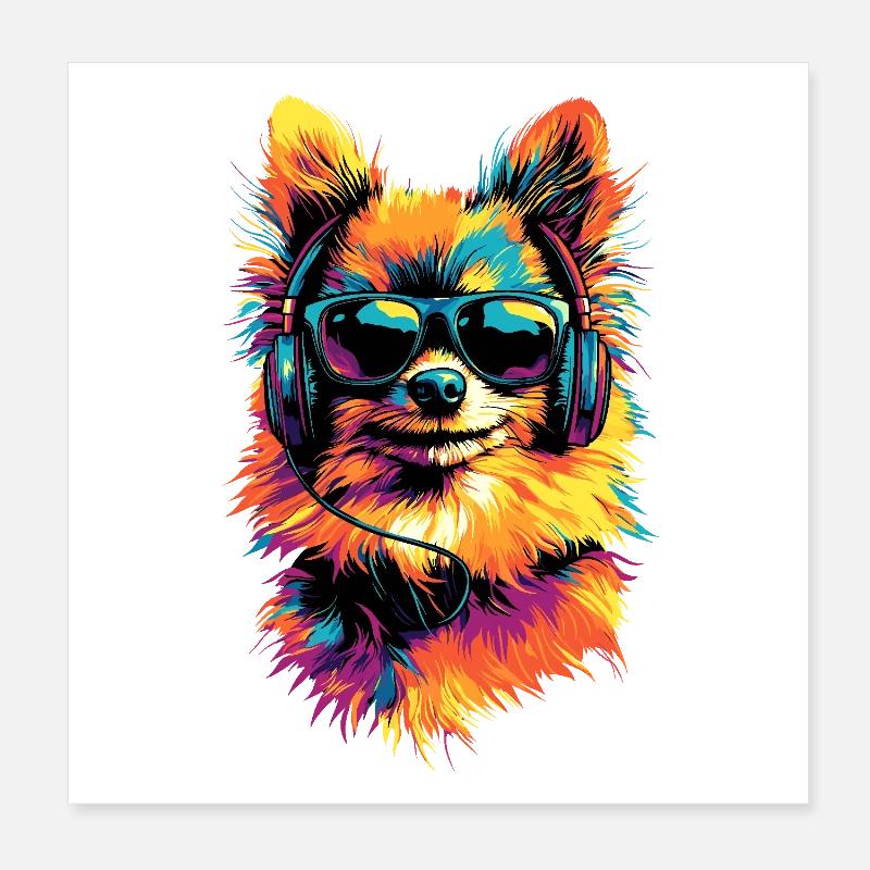 Zwergspitz Pommeraner Pom Süßer Deutscher Spitz Poster 20x20 cm