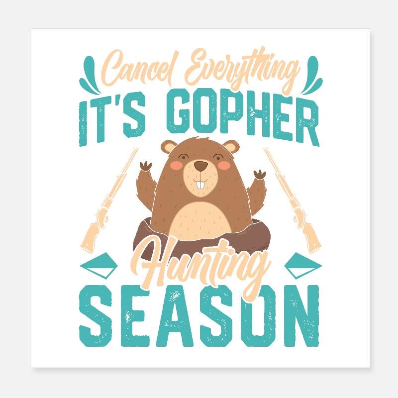 Murmeltier, Jäger, Jagd Poster 20x20 cm