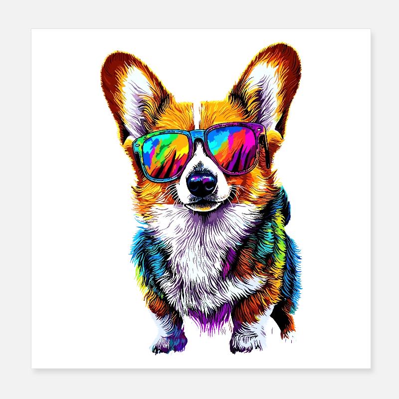 Corgi Welsh Corgi Cardigan Chien Mignon Welsh Corgi Poster 20 x 20 cm