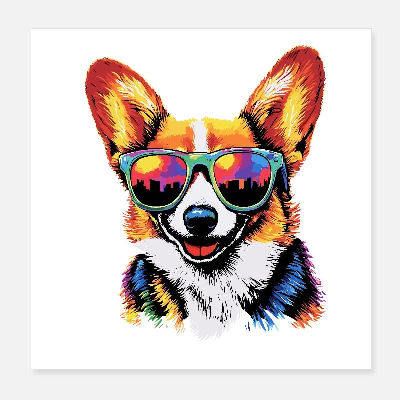 Corgi Welsh Corgi Cardigan Chien Mignon Welsh Corgi Poster 20 x 20 cm