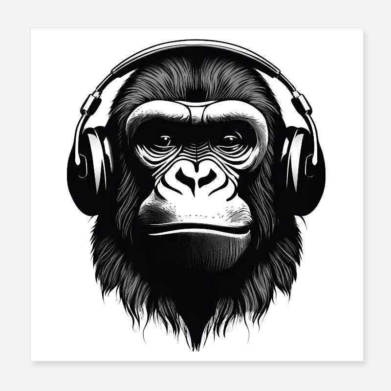 gorilla, primate, monkey Poster 8" x 8" (20x20 cm)