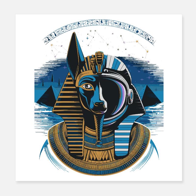 Himmlisches Anubis-Hybrid-Design Poster 20x20 cm