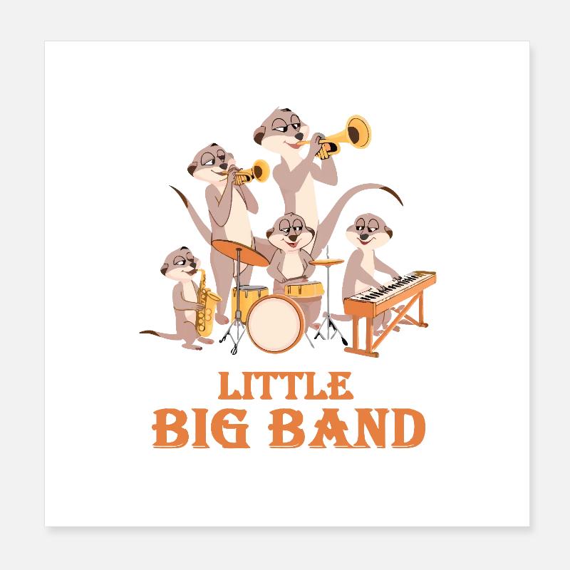 Erdmännchen Little Big Band Poster 20x20 cm