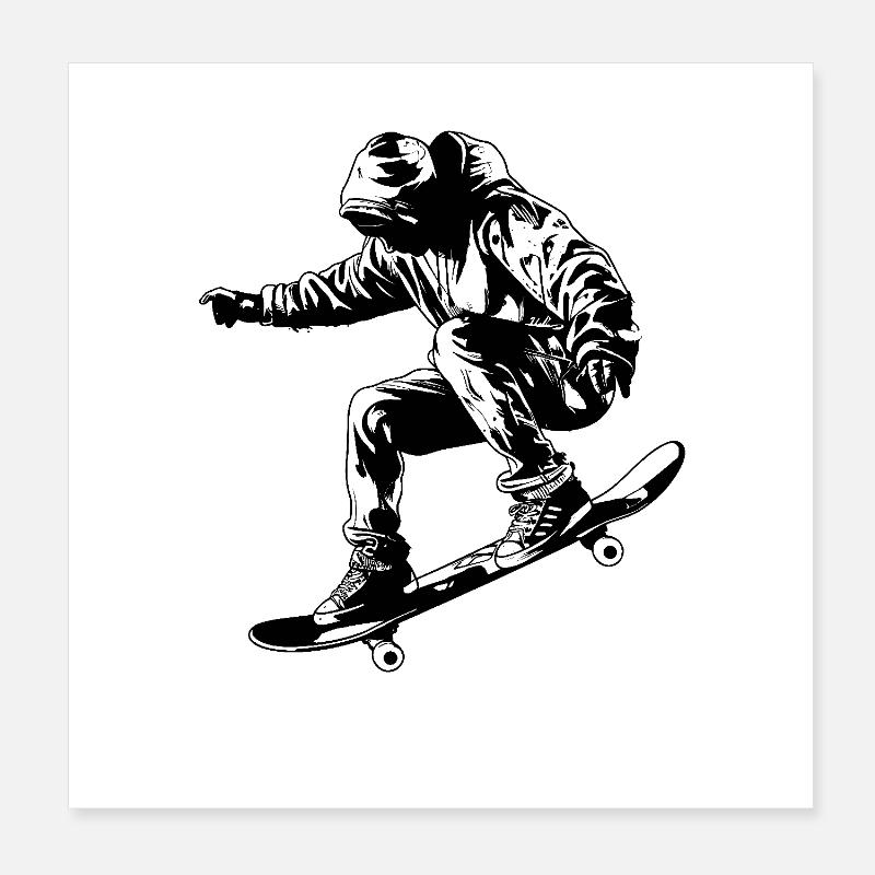 Skateboarders Poster 8" x 8" (20x20 cm)