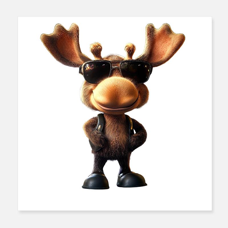 Orignal, Mosses, Bull, Eli, Bois, Cerf, Orignal sauvage Poster 20 x 20 cm