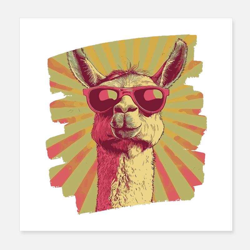 Alpaka Poster 20x20 cm