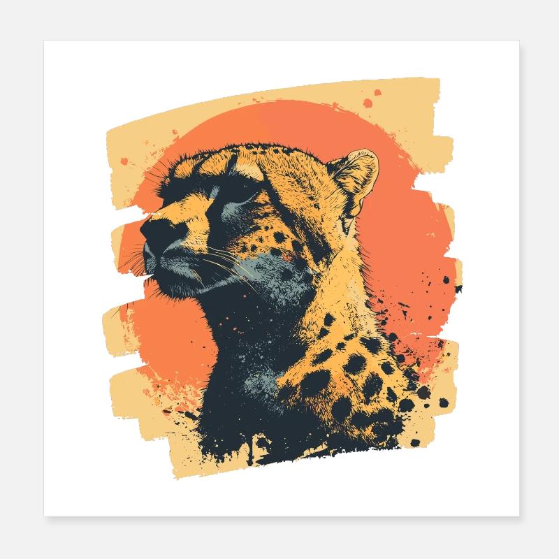Guépard Poster 20 x 20 cm