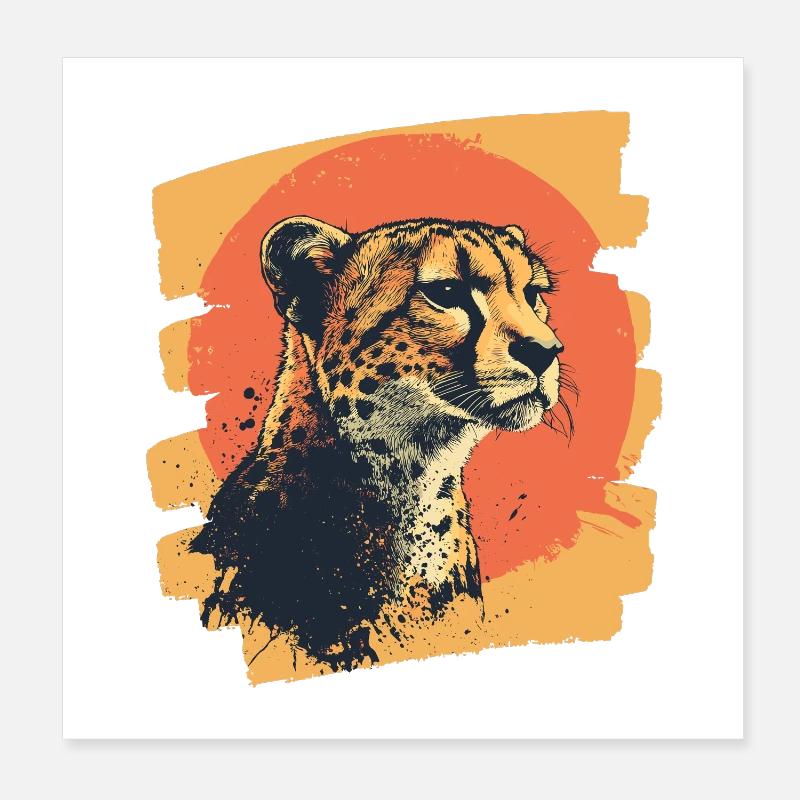 Cheetah Poster 8" x 8" (20x20 cm)
