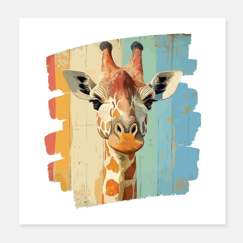 Giraffe Poster 20x20 cm