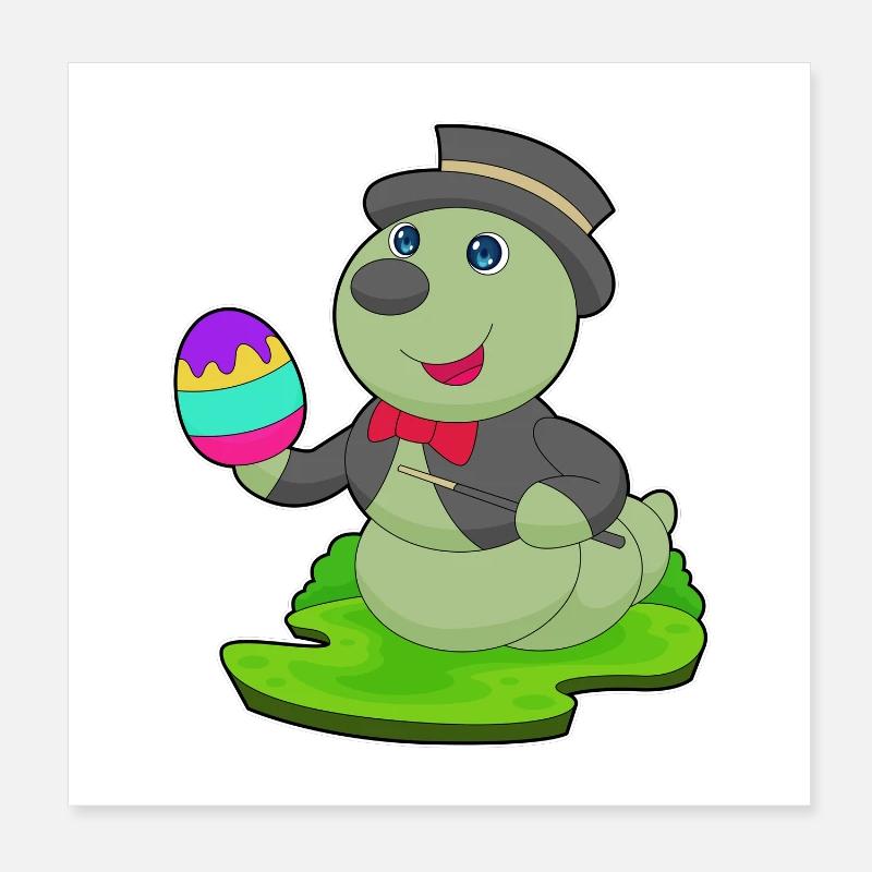 Caterpillar Easter Wizard Poster 8" x 8" (20x20 cm)