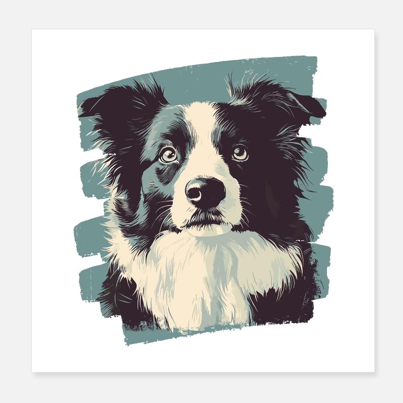 Border Collie Poster 8" x 8" (20x20 cm)