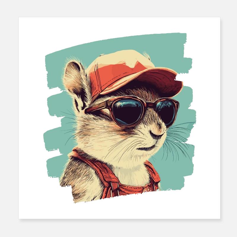 Tamia rétro Poster 20 x 20 cm