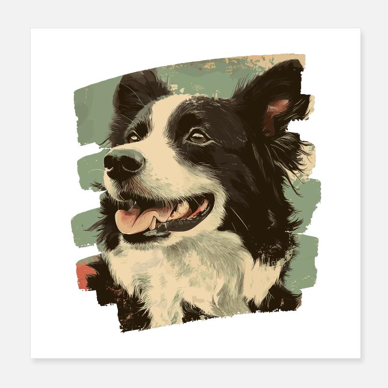 Border Collie Poster 20 x 20 cm