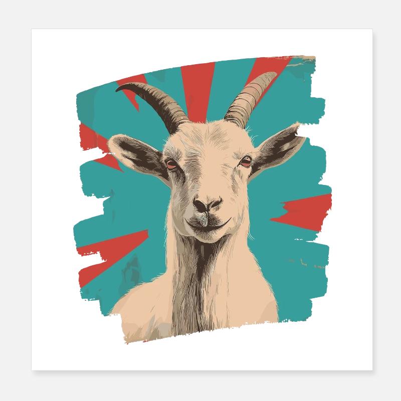 Goat Poster 8" x 8" (20x20 cm)