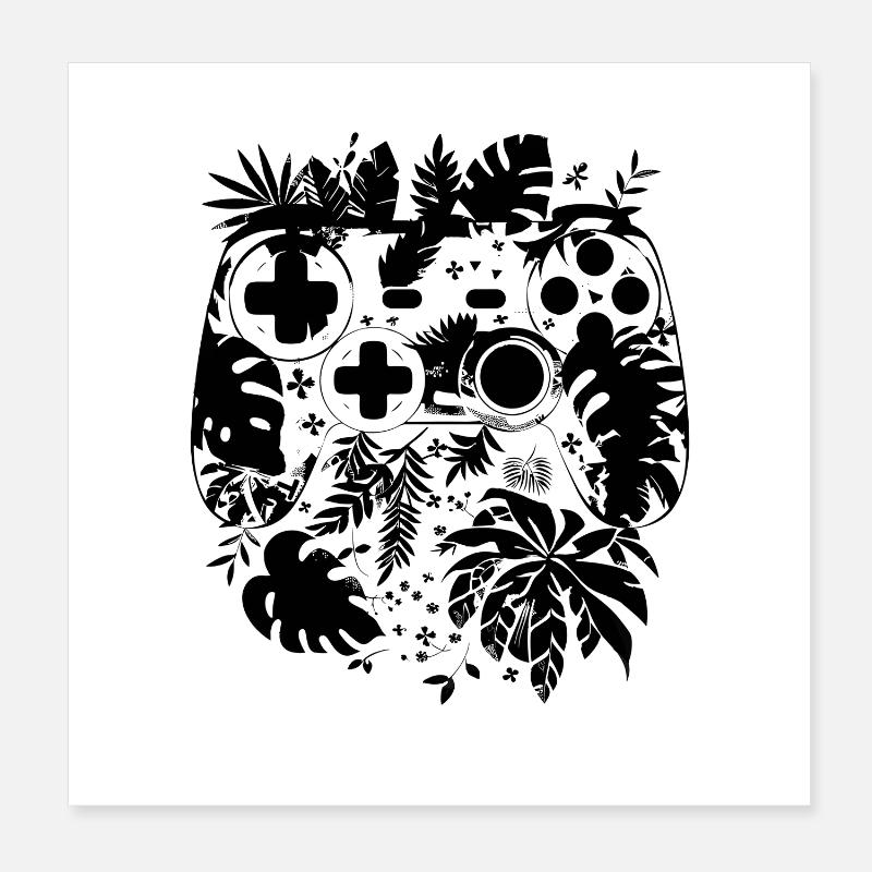 Manette de jeu Style bande dessinée Poster 20 x 20 cm