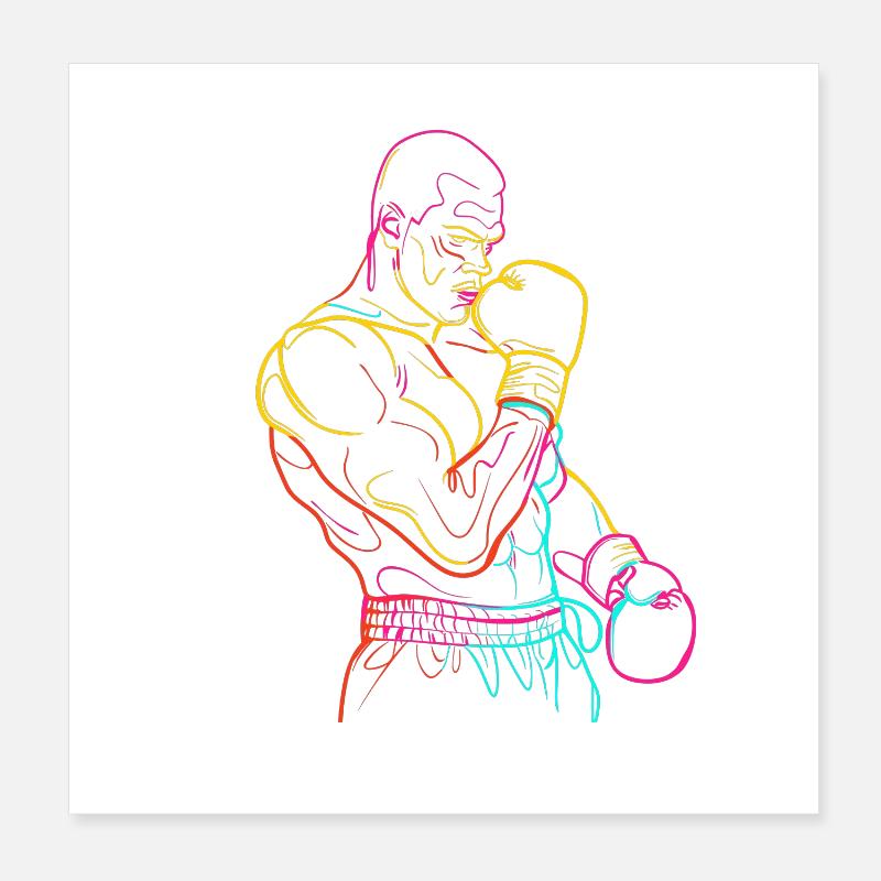 Boxer Skizze Poster 20x20 cm