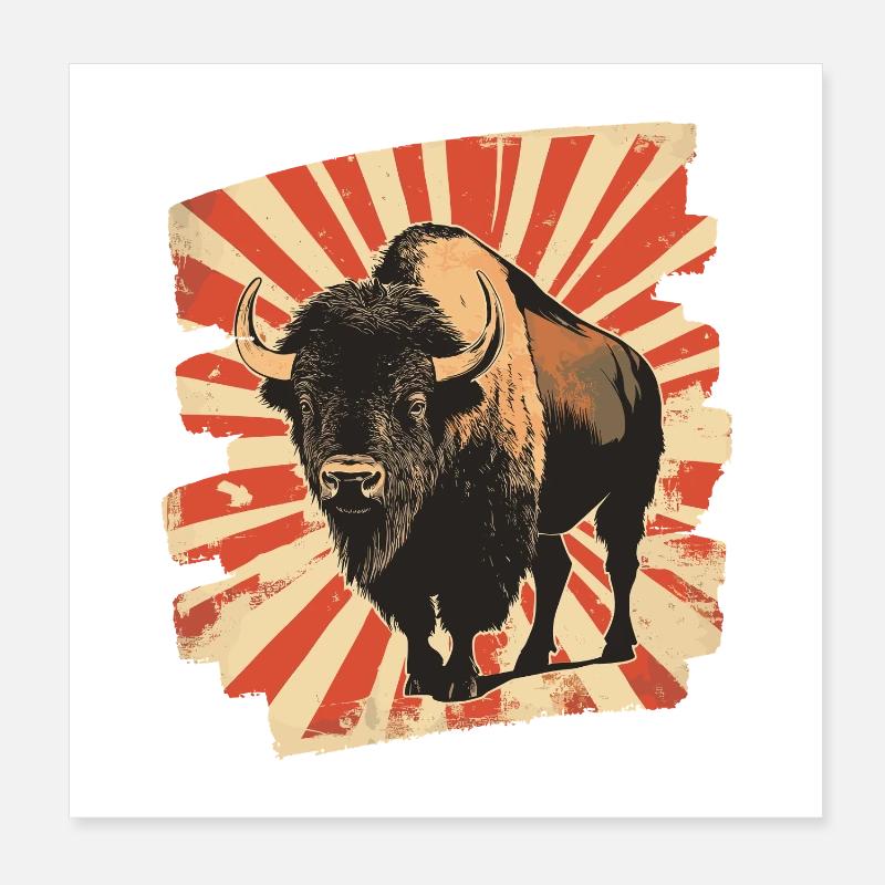 Bison Poster 20x20 cm