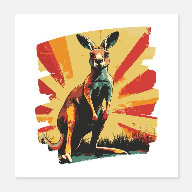Kangourou Poster 20 x 20 cm