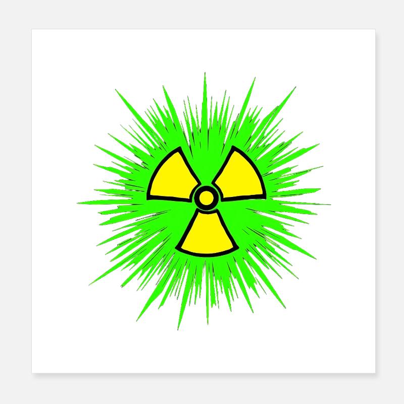 Nuklear Radioaktiv Chemie Atomkraft Nuklearzeichen Poster 20x20 cm